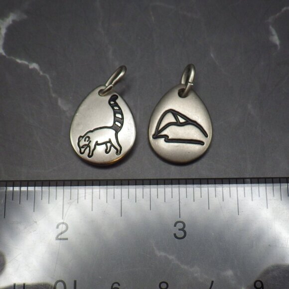 H Stern Sugar Loaf Mountain/Stars/O Quati/Coati Pewter Charm Pendant Double Side - Picture 2 of 5